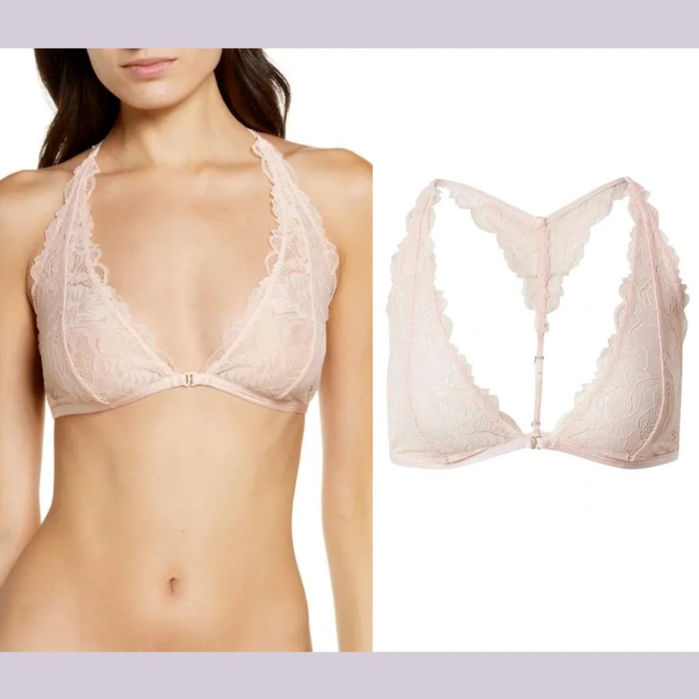 NWT Free People [ XS ] Avery Lace Bralette in Sweetheart Sunrise‎ Pink